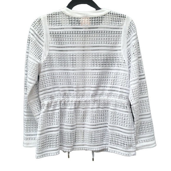 Ruby Rd. Petite Small PS Women’s White Crochet Outerwear Jacket Cardigan - Picture 2 of 5